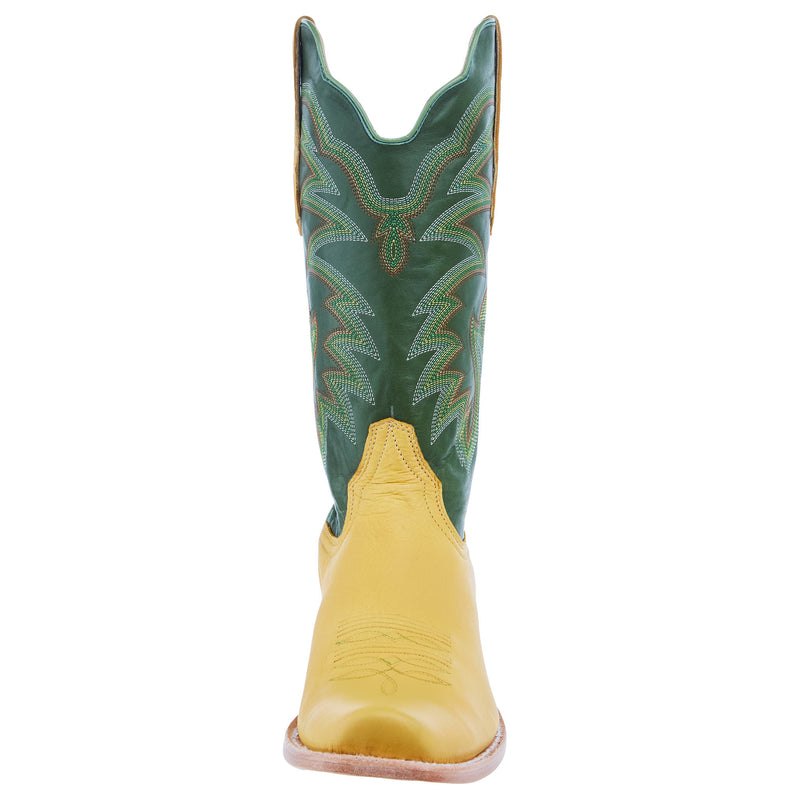 R Watson Boots Men`s Buttercup Deer 13In Green Sinatra Top Cowboy Boot