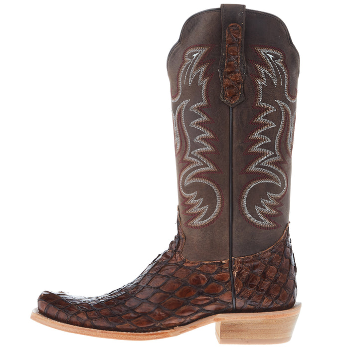 R Watson Boots Men's Chocolate Pirarucu 13in Chocolate Goat Top
