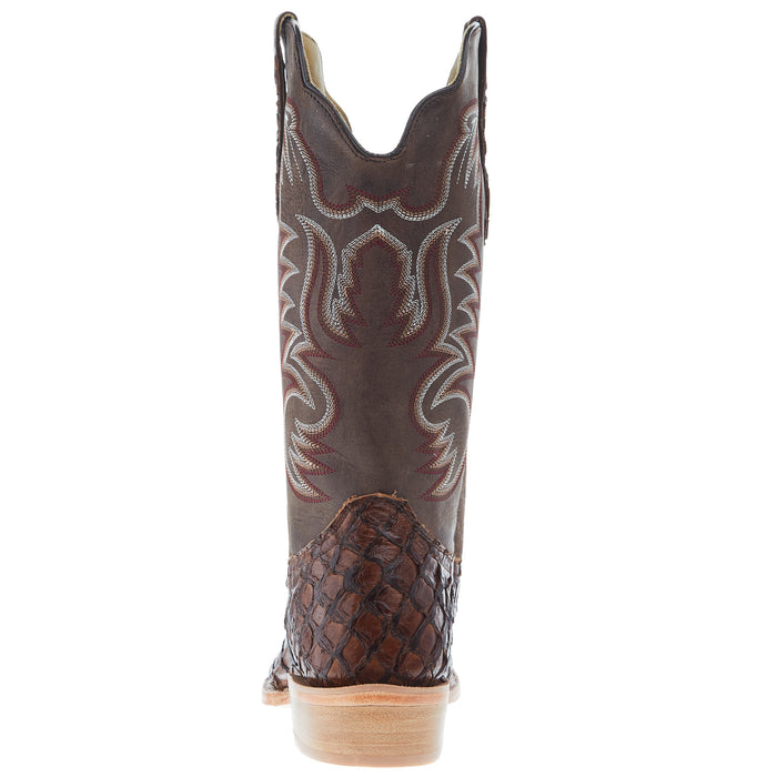 R Watson Boots Men's Chocolate Pirarucu 13in Chocolate Goat Top