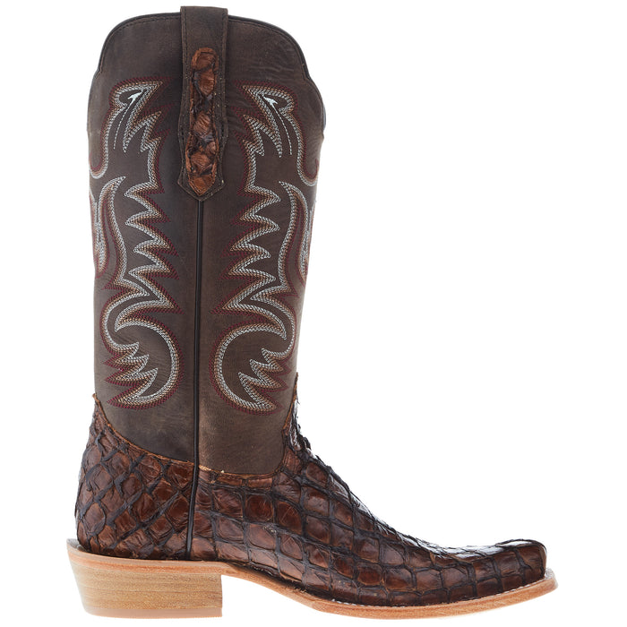 R Watson Boots Men's Chocolate Pirarucu 13in Chocolate Goat Top