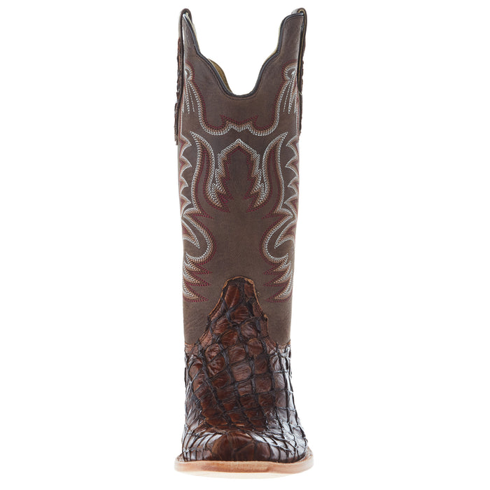 R Watson Boots Men's Chocolate Pirarucu 13in Chocolate Goat Top