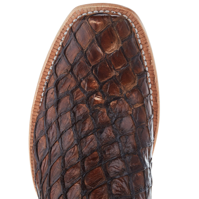 R Watson Boots Men's Chocolate Pirarucu 13in Chocolate Goat Top
