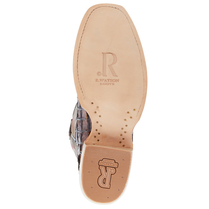 R Watson Boots Men's Chocolate Pirarucu 13in Chocolate Goat Top