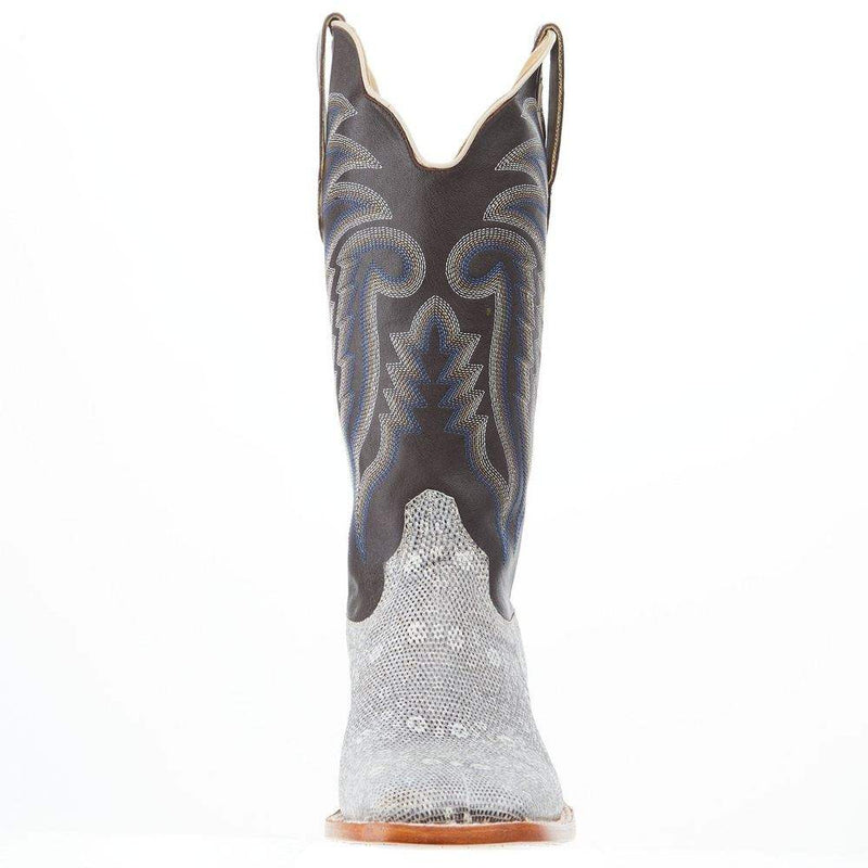 R Watson Boots Mens Natural Ring Tail Lizard 13in Chocolate Cowhide Boot