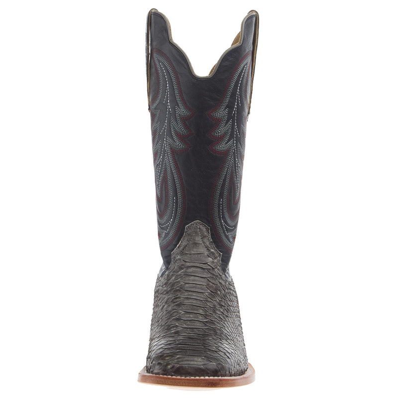 R Watson Boots Men`s Grey Sueded Black Cut Python 11In Deep Pacific Top Cowboy Boot