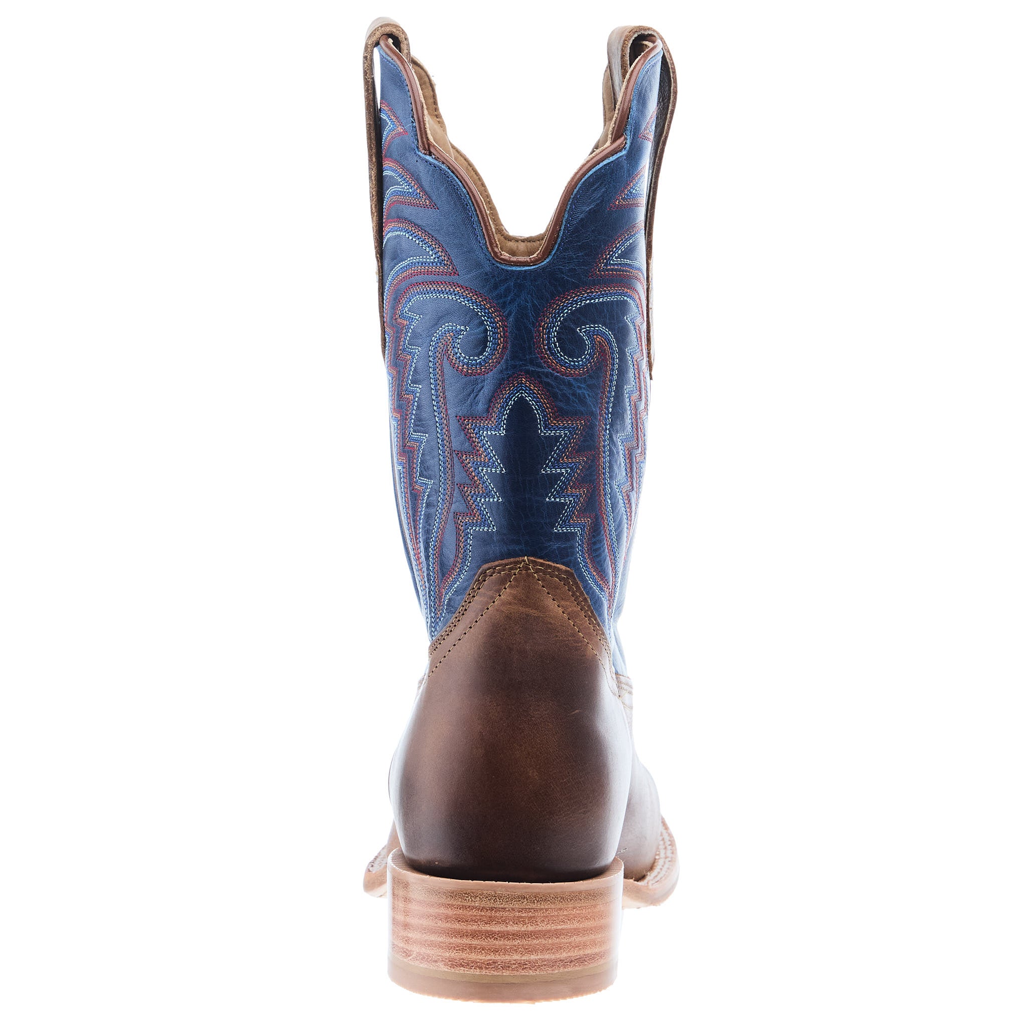 R Watson Boots Men`s Honey Cowhide 11In Electric Blue Top Cowboy