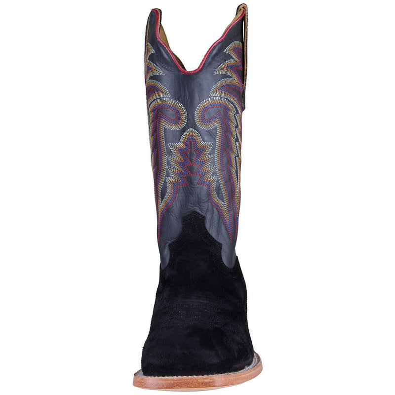 R Watson Boots Men's Black Roughout Vamp 13in Black Cowhide Top