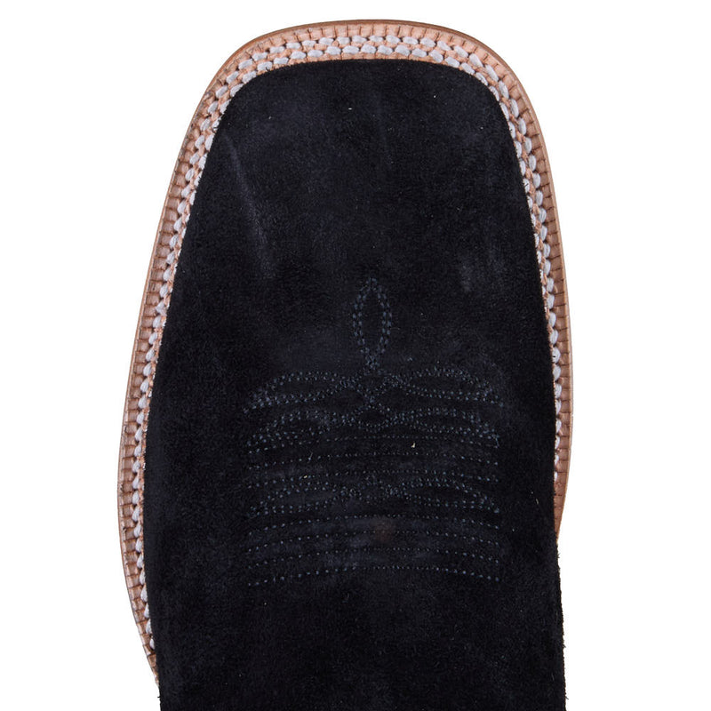 R Watson Boots Men's Black Roughout Vamp 13in Black Cowhide Top