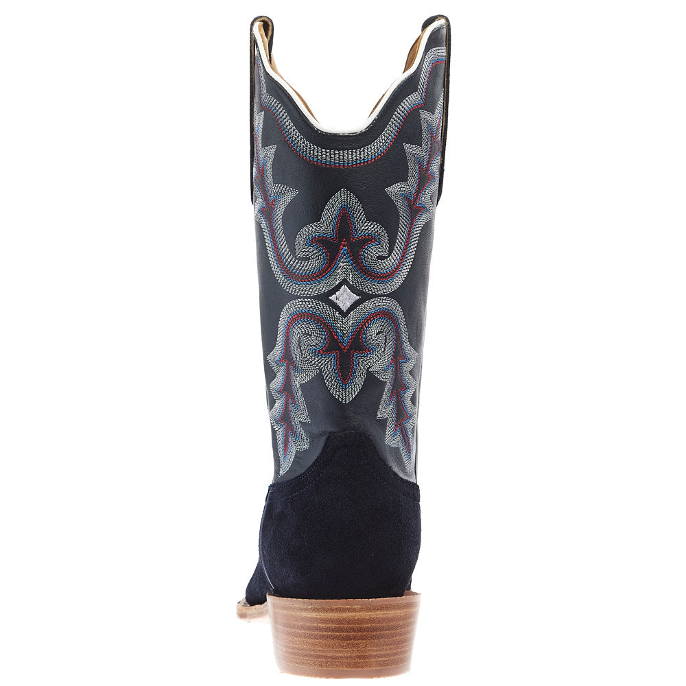 R Watson Boots Men's Dark Blue Roughout Vamp 13in Midnight Goat Top