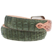 R Watson Boots Men's Nubuck Suede Olive Caiman Belt