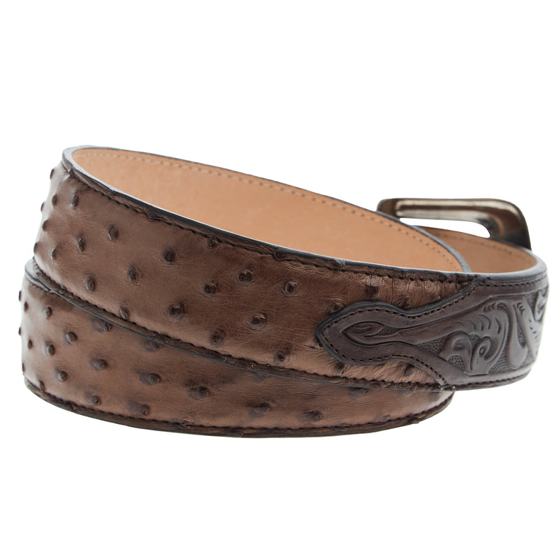 R Watson Boots Men's Kango Tobac Full Quill Ostrich Belt