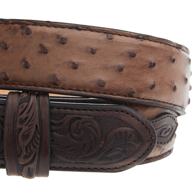 R Watson Boots Men's Kango Tobac Full Quill Ostrich Belt
