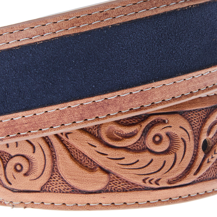 R Watson Men's Navy Suede Belt