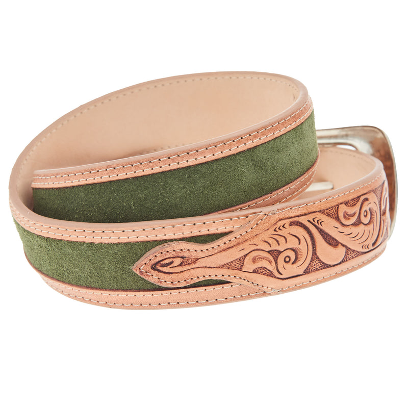 R Watson Boots R. Olive Roughout Belt