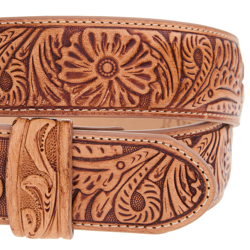 R Watson Boots Men's Natural Embossed Belt