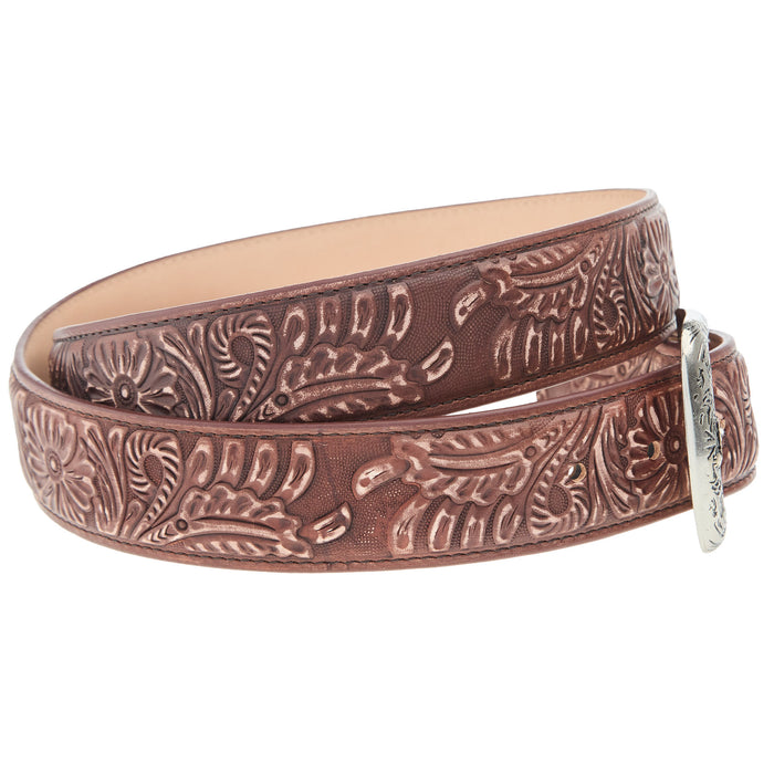 R Watson Boots Mens Cognac Veg Embossed Tan Belt