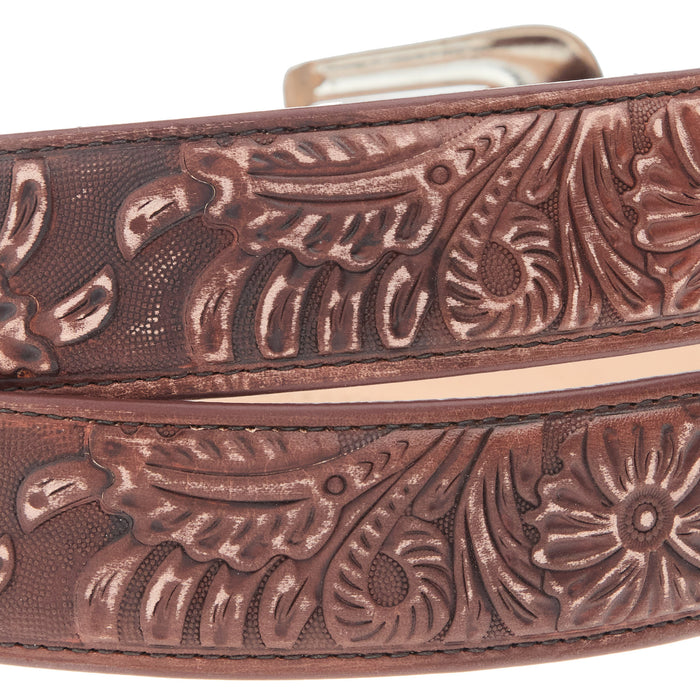 R Watson Boots Mens Cognac Veg Embossed Tan Belt