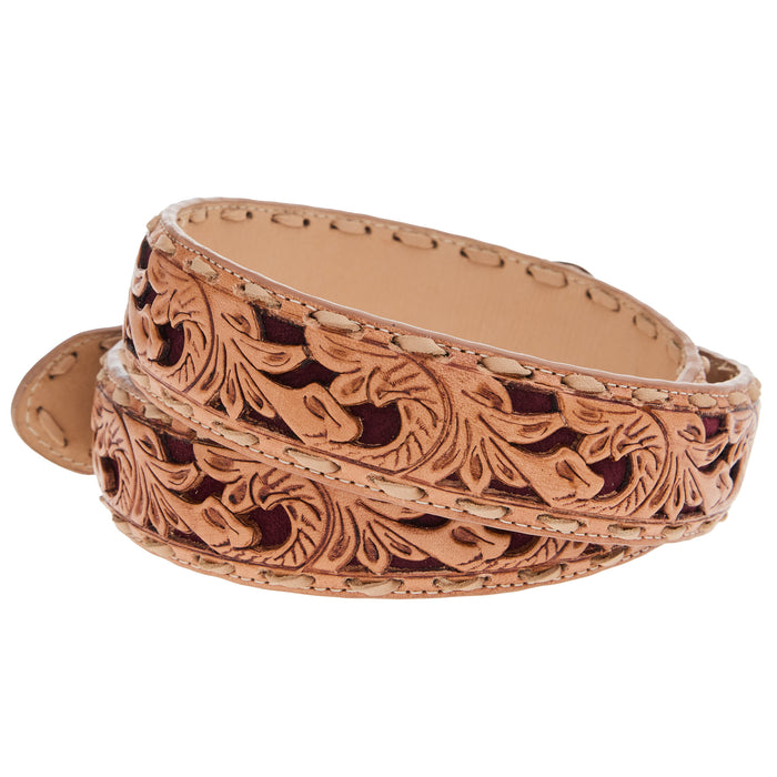 R Watson Boots Men's Rhubarb Suede Underlay Natural Embossed Belt