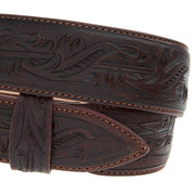 R Watson Boots Men's Cognac Tooled Tapered Belt