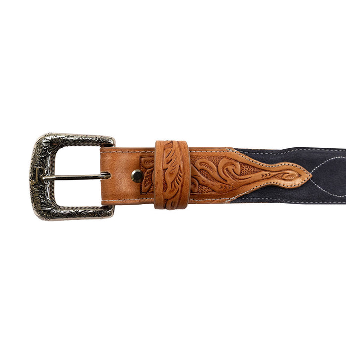 R Watson Boots Men's Navy Stitched Roughout Belt