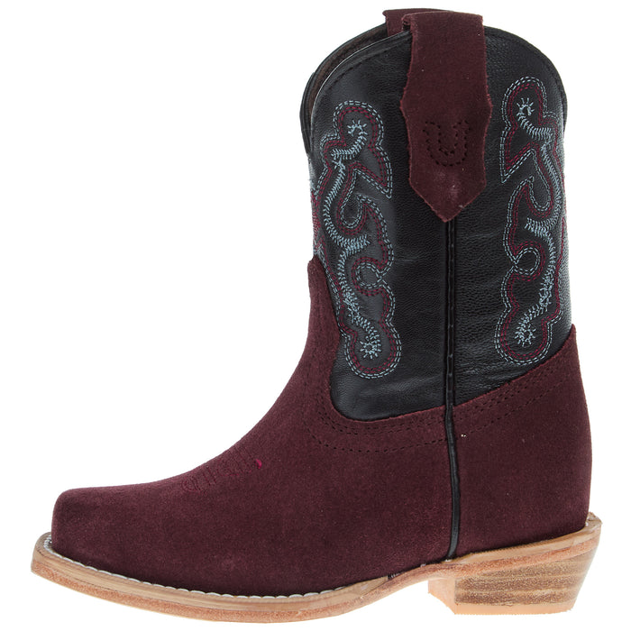 R Watson Boots R Childrens Rhubarb Rough Out with Black Shaft Cutter Toe Boot
