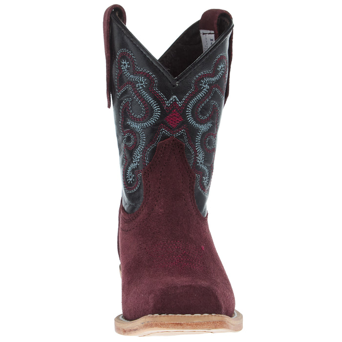 R Watson Boots R Childrens Rhubarb Rough Out with Black Shaft Cutter Toe Boot
