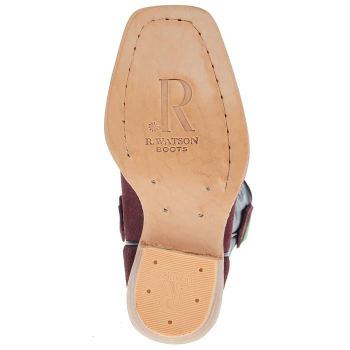 R Watson Boots R Childrens Rhubarb Rough Out with Black Shaft Cutter Toe Boot