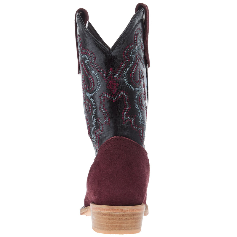 R Watson Boots R Youth Rhubarb Rough Out with Black Shaft Cutter Toe Boot