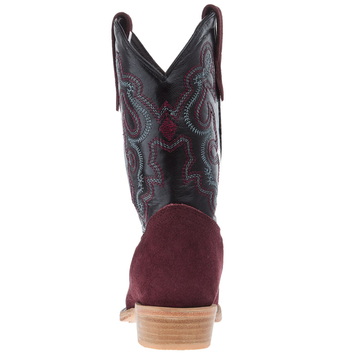 R Watson Boots R Youth Rhubarb Rough Out with Black Shaft Cutter Toe Boot