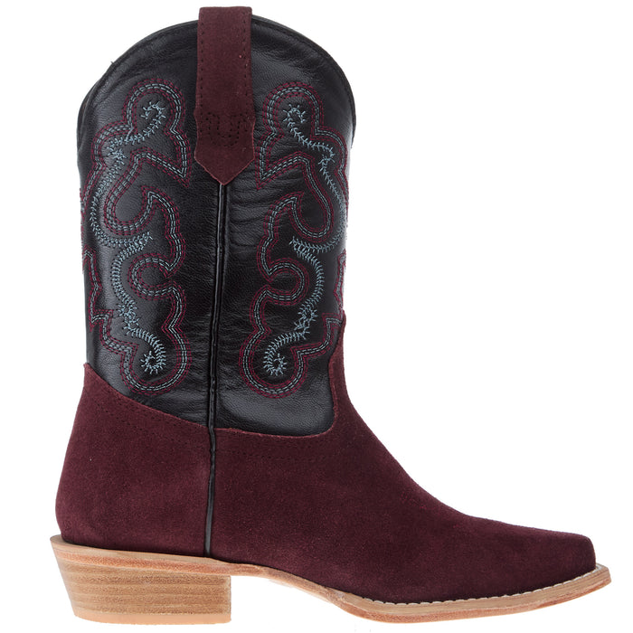 R Watson Boots R Youth Rhubarb Rough Out with Black Shaft Cutter Toe Boot