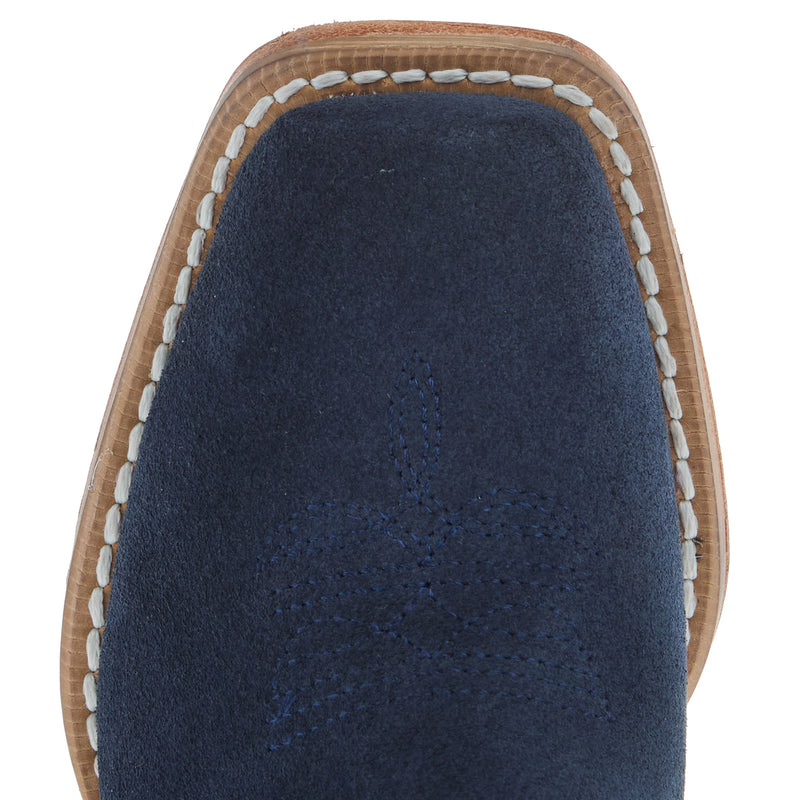 R Watson Boots R Childrens Navy Rough Out with Winter White Shaft Cutter Toe Boot
