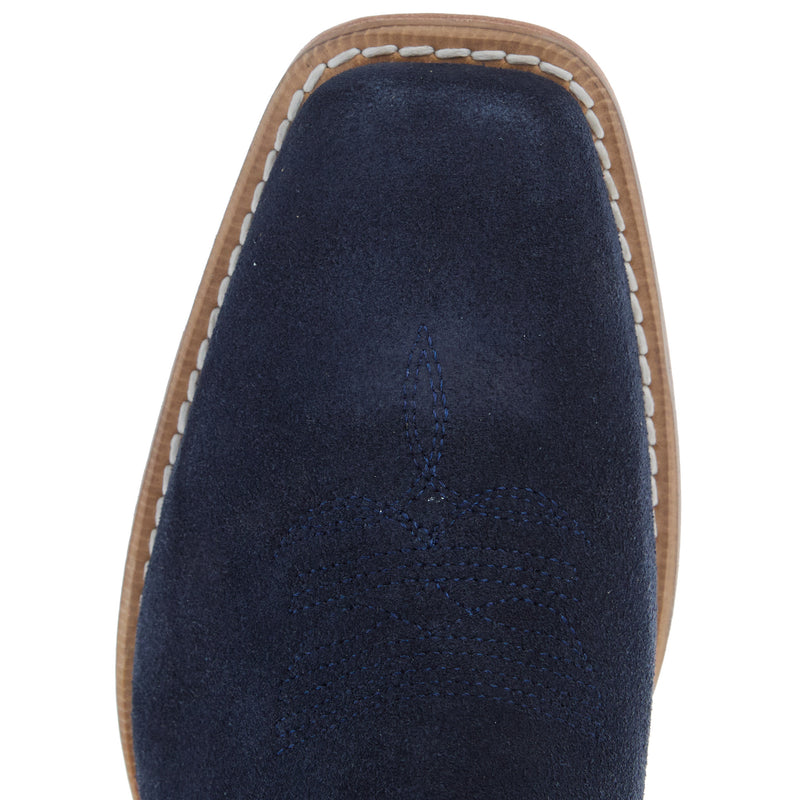 R Watson Boots R Youth Navy Rough Out with Winter White Shaft Cutter Toe Boot