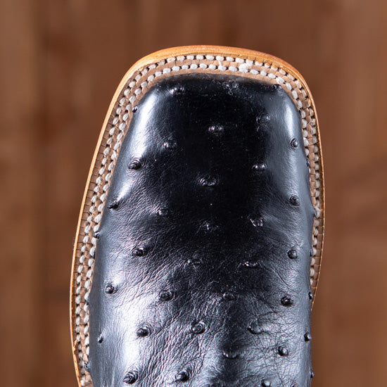 R Watson Boots R. Ladies' Black Full Quill Ostrich Boots