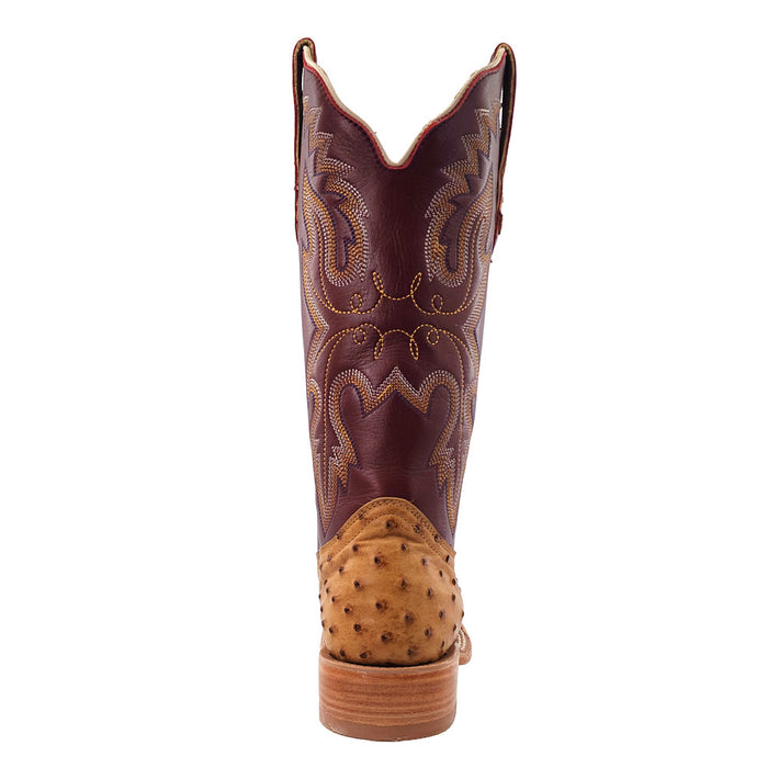R Watson Boots Women's Antique Saddle FQ Ostrich 13 in Antique Sienna Top