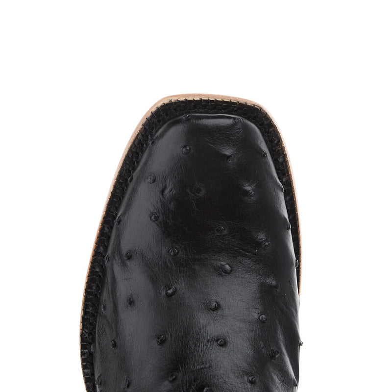 R Watson Boots Women's Black Full Quill Ostrich Vamp 14in Black Top