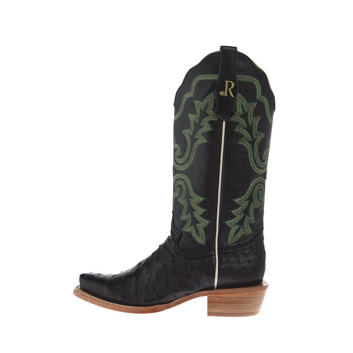 R Watson Boots Women's Black Full Quill Ostrich 13