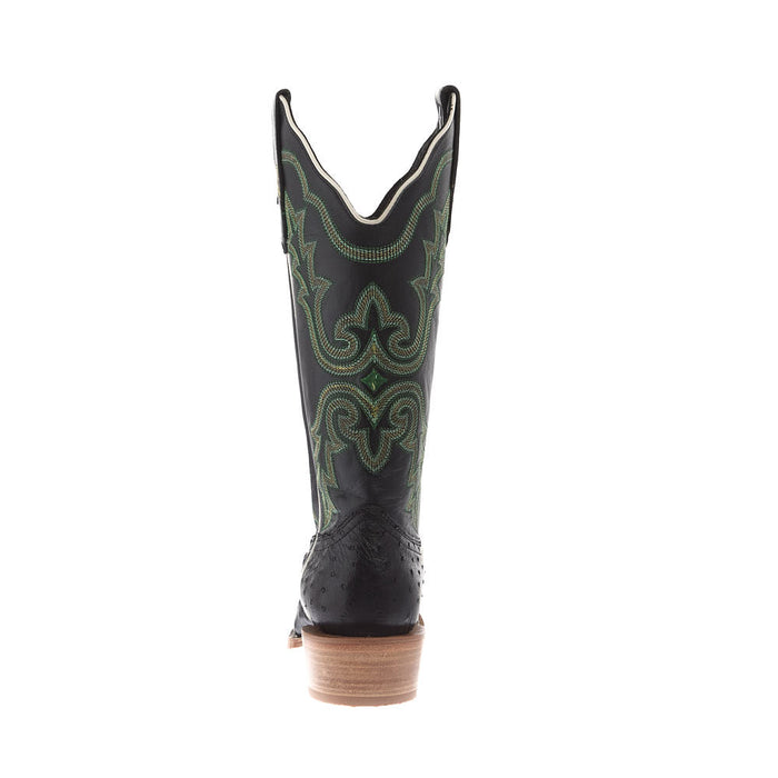 R Watson Boots Women's Black Full Quill Ostrich 13