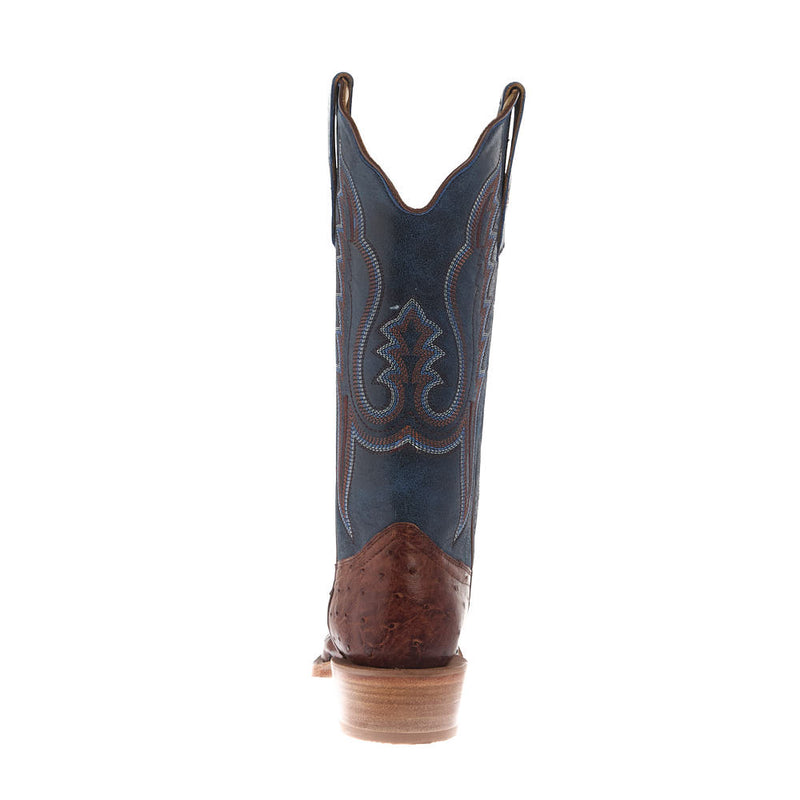R Watson Boots Women's Brass Full Quill Ostrich 13in Rhino Loco Midnight Boot