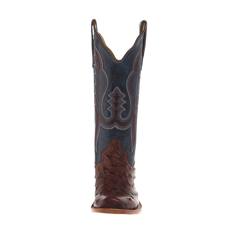 R Watson Boots Women's Brass Full Quill Ostrich 13in Rhino Loco Midnight Boot
