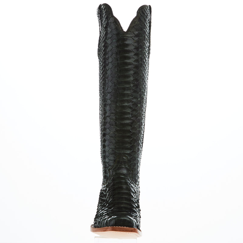 R Watson Boots Women's Dark Green Python 17 In Top Cowgirl Boot
