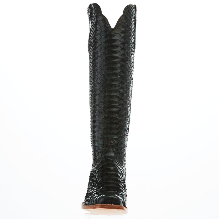R Watson Boots Women's Dark Green Python 17 In Top Cowgirl Boot