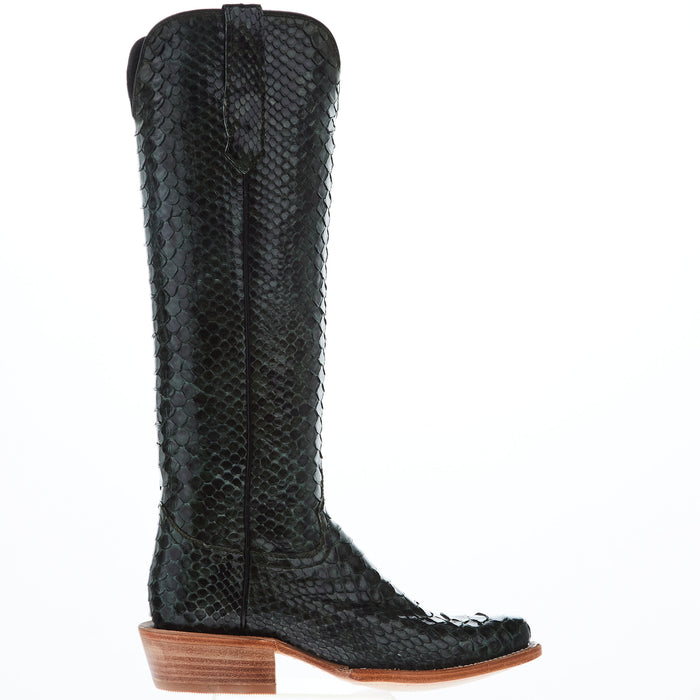 R Watson Boots Women's Dark Green Python 17 In Top Cowgirl Boot