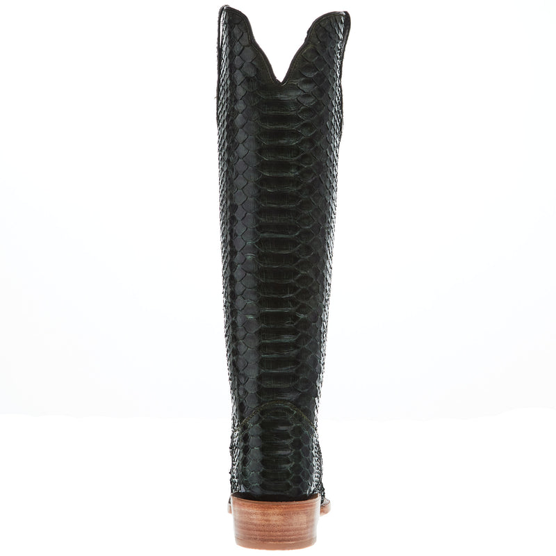 R Watson Boots Women's Dark Green Python 17 In Top Cowgirl Boot