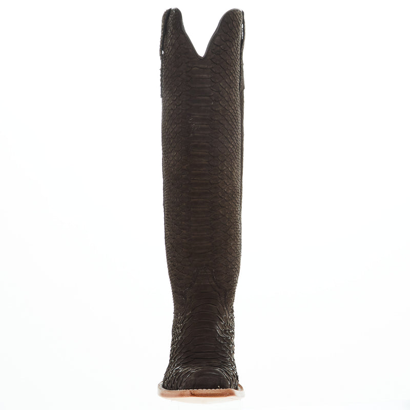R Watson Boots Women's Chocolate Nubuck Python 17 In Top Cowgirl Boot