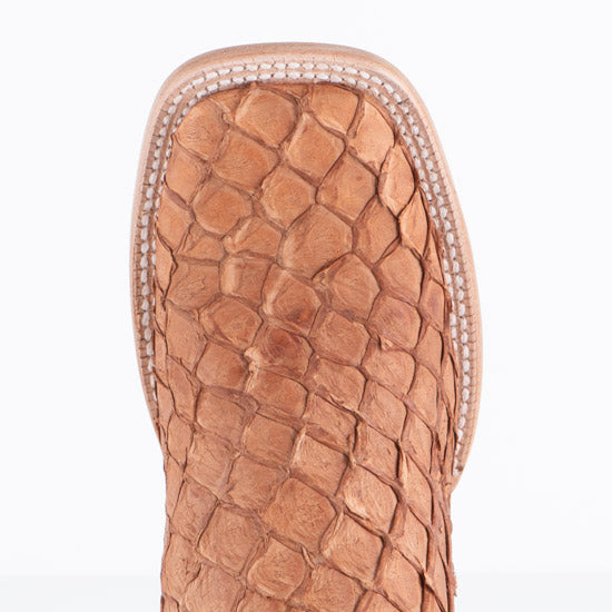 R Watson Boots Women's Matte Cognac Pirarucu 11in Deep Pacific Top