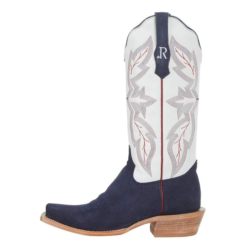 R. Watson Boots R Women Blue Roughout 13in White Boot