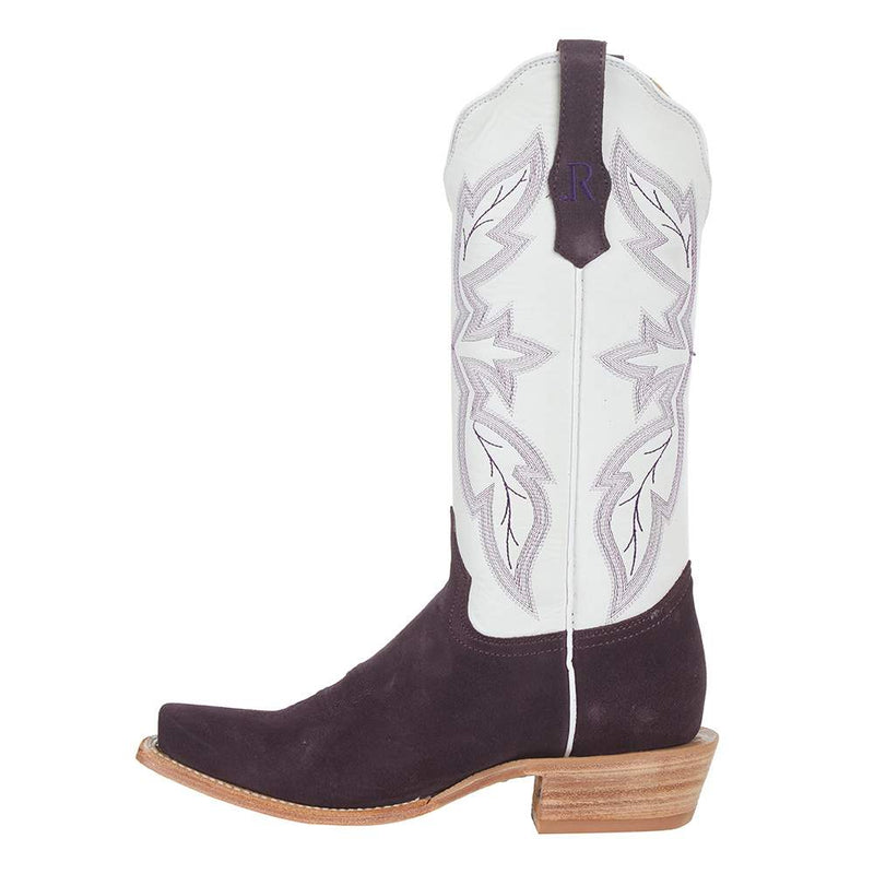 R Watson Boots R Womens Plum Roughout 13in White Top Boot
