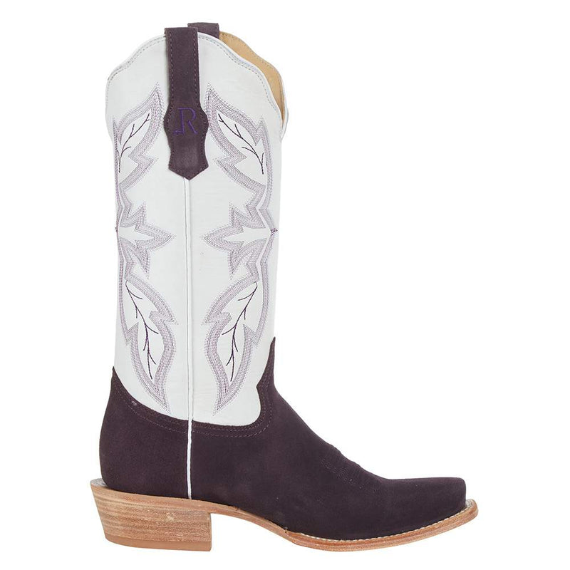 R Watson Boots R Womens Plum Roughout 13in White Top Boot