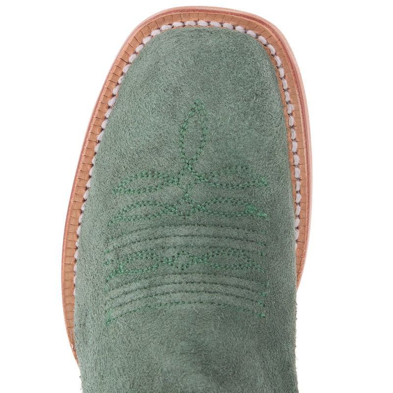 R Watson Boots Women`s Teal Roughout Vamp 13In Mint Cowhide Top Boot