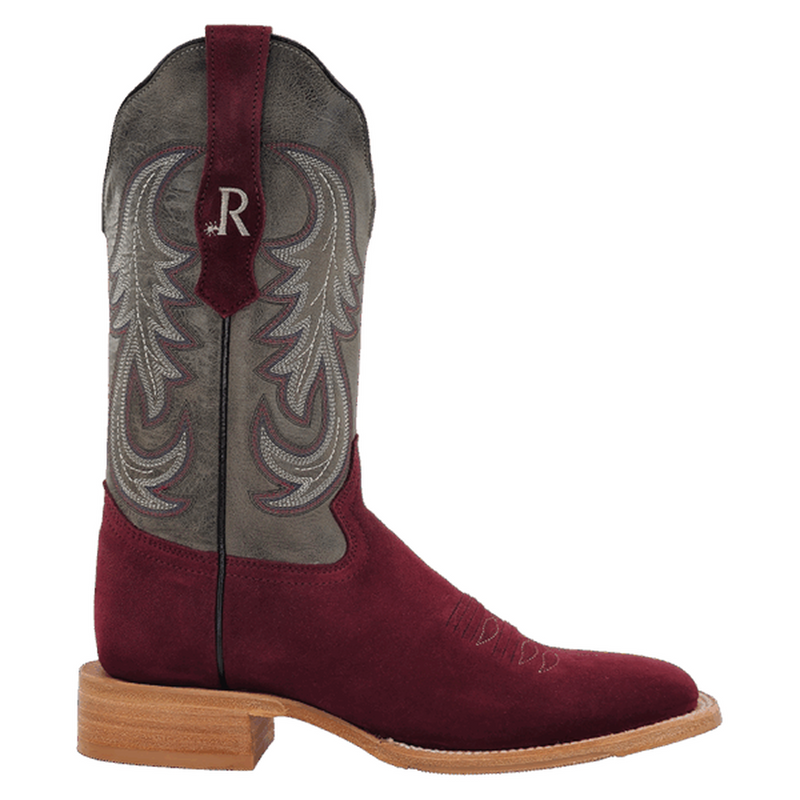 R Watson Boots Women's Rhubarb Roughout Vamp 11in Grey Cowhide Top Boot